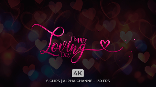 Animation de texte de lettrage Happy Loving Day
