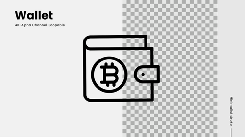Animated Bitcoin Wallet Line Icon Loop