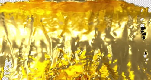 Golden Liquid Splashing Fluid Reveal