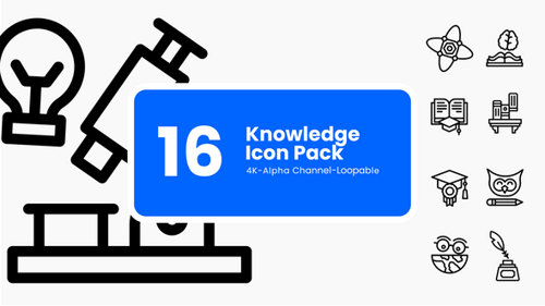 Knowledge Line Icon Animation Pack