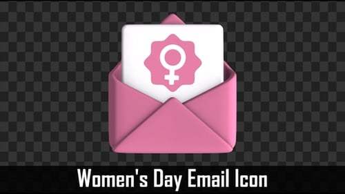 Animated Pink Envelope with Female Gender Symbol Card