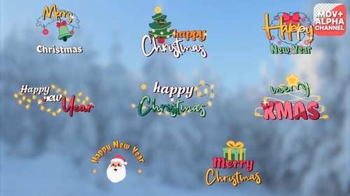 Decorative Holiday Text and Graphic Animation Pack