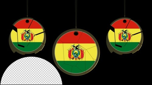 Bolivia Flag Segmented Circle Assembly Reveal Animation
