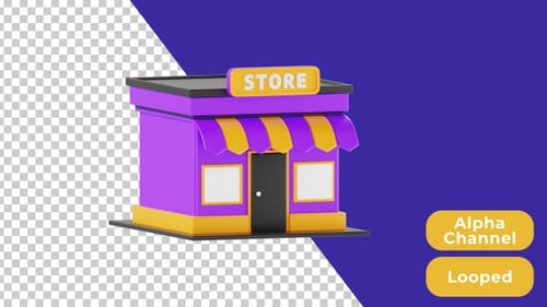 3D Animated Store | Alpha Channel
