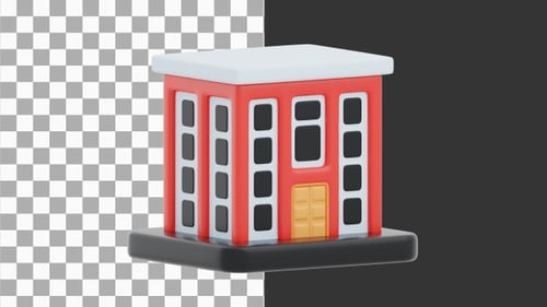 3D Animation of Modern Office Building | Alpha Channel