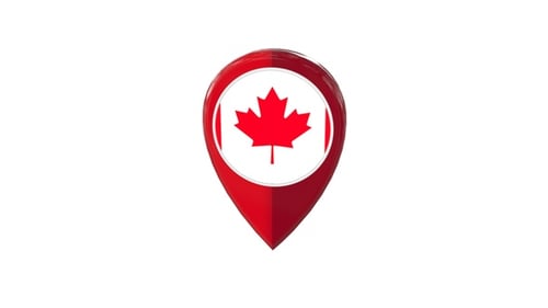 Canada Flag Location Pin 3D Map Marker Animation