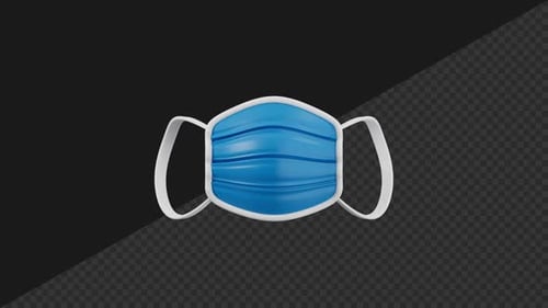 3D Medical Mask Animation with Transparent Background