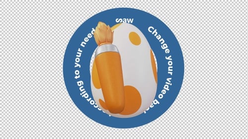 3D Animation Easter Egg Pattern Polcadot White orange Egg Loop 4K No Background