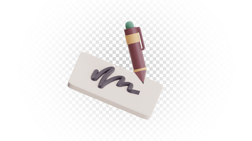 Signature Marker on a Whiteboard 3D Icon Animation