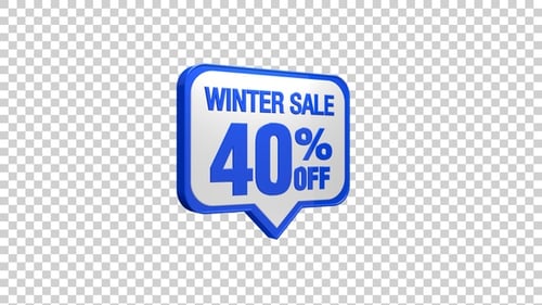 Winter Sale 40% Off 3D Speech Bubble Animation