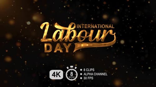 International Labour Day Text Animation
