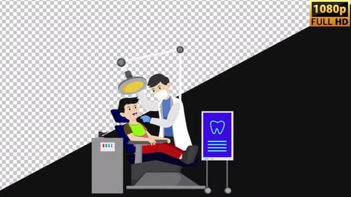 2D Animated Dentist | Alpha Chanel
