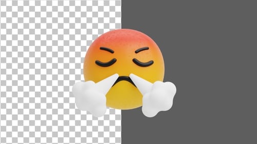 3D Angry Frustrated Emoji | Alpha Channel