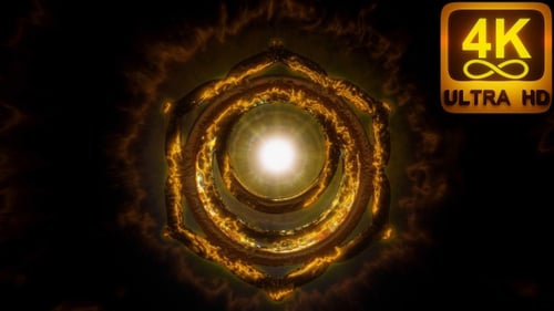 Svadhishthana - Sacral Chakra: Vibrant orange energy, creativity, passion, loop.