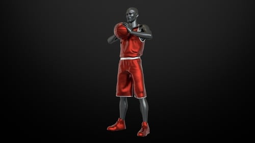 Rotating 3D Basketball Player With Alpha Channel