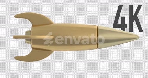 3D-Animation zum Fliegen mit Raketen, Alpha-Kanal, 4K