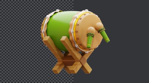 3D Ramadan Drum Bedug Animation