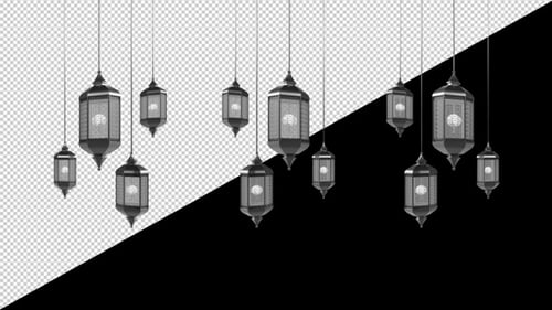 Ramadan Lanterns Black And White V2