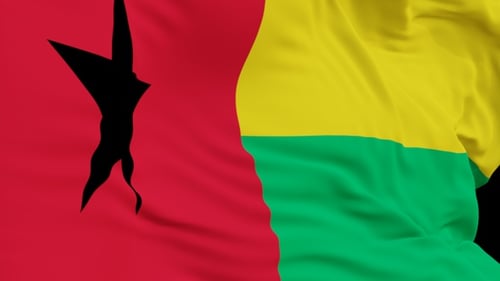 Vertical Waving Flag of Guinea-Bissau with Alpha Channel