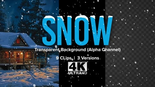 Pack de boucles Alpha Seamless Alpha Seamless avec 4 particules de neige réalistes pour l'hiver