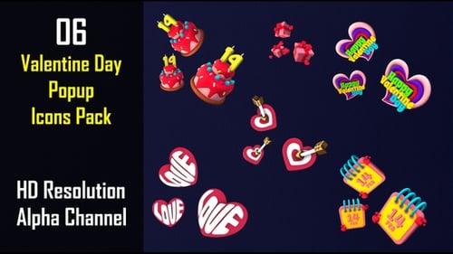 Animated Valentine's Day Popup Icons Pack