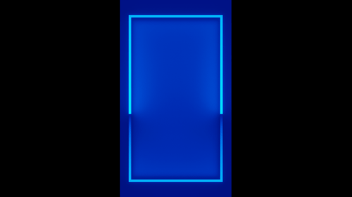 Neon Blue Rectangle Loop with Vertical Glowing Line