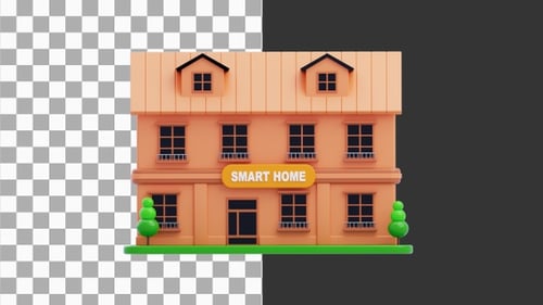 3D Animation of Smart Home Controlling With Mobile Devices | Alpha Channel