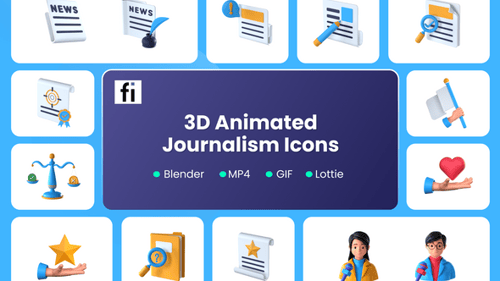 3D Animated Reporting Icon Set