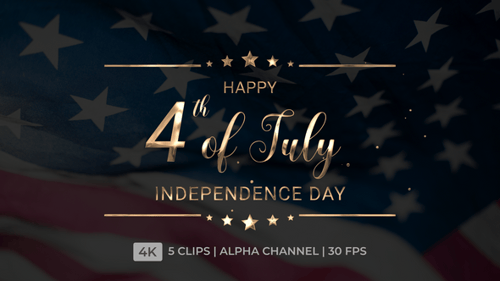 Happy Fourth of July Independence Day Sparkling Animated Titles