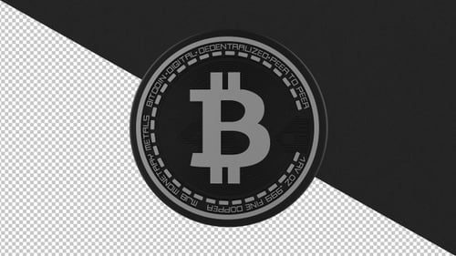 Animated 3D Metallic Bitcoin Cryptocurrency Coin Rotation