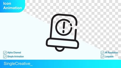 Animated Alert Bell Icon with Exclamation Mark