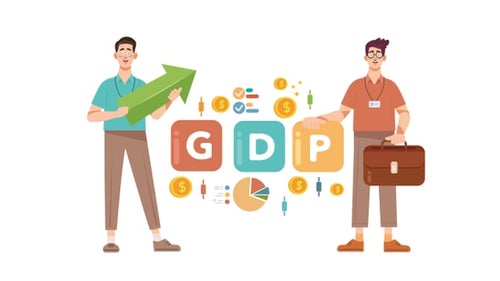 GDP And Businessman Concept - Transparency