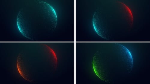 Dynamic Particle Sphere Background Loop with Pulsating Lights