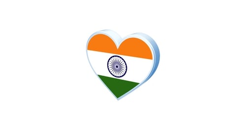 Drapeau de l'Inde en forme de cœur