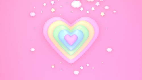 Regenbogenherz und Sterne