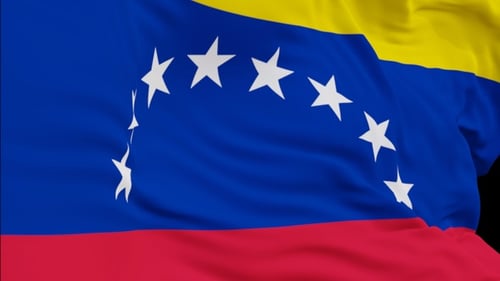 Waving Venezuela Flag Transparent Background Animation