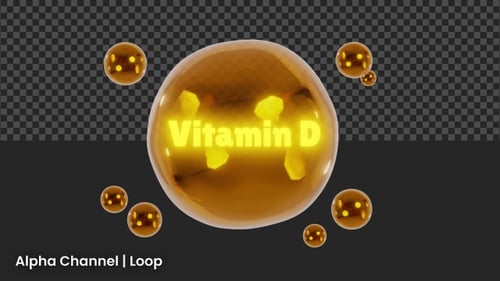 3D Vitamin D Animation | Alpha Channel