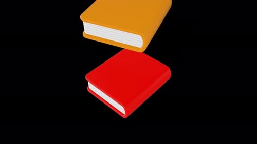 Animated 3D Books Stacking Up
