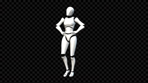 Robot Female Pose Animation Angle View