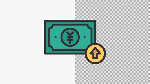 Animated Yen Currency Upward Trend Icon