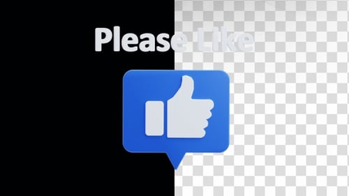 3d animation of like button with please text