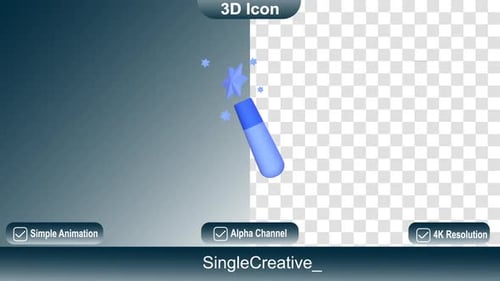 3 D Icon Magic Wand Tools Animation