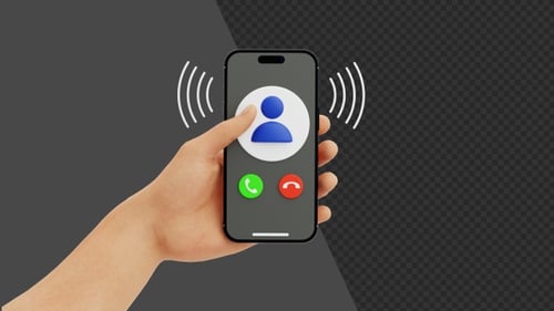 3D Phone Ringing | Alpha Channel