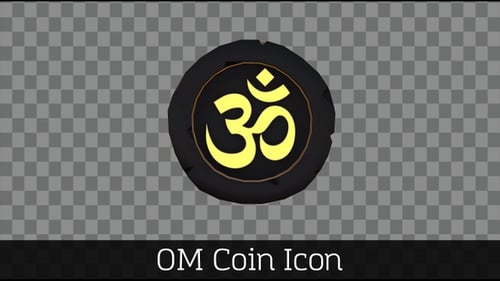 Meditative Golden Om Symbol 3D Rotation Animation