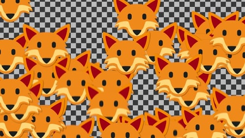 Cartoon Fox Fill and Countdown Alpha Channel Animation