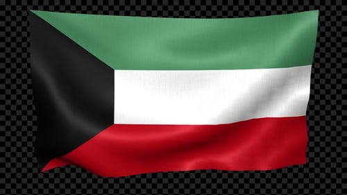 Animated Waving Kuwait Flag for National Identity Projects