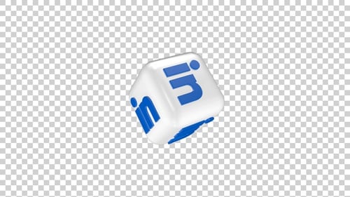 Modern 3D LinkedIn Logo Cube Rotation Reveal