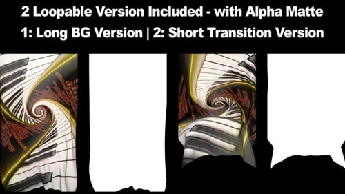 Vertical Curtain Transition and Background, Piano Keyboard and Equalizer Tunnel, Loopable