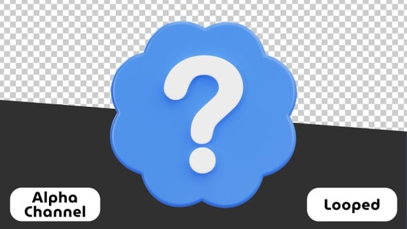 3D Floating Question Mark Cloud Bubble Animation | Alpha Channel ...