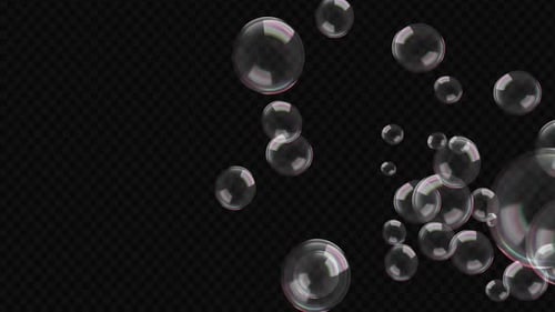 Realistic Transparent Bubbles Floating Seamless Loop